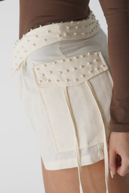 Short Riviera Pearl, Cream