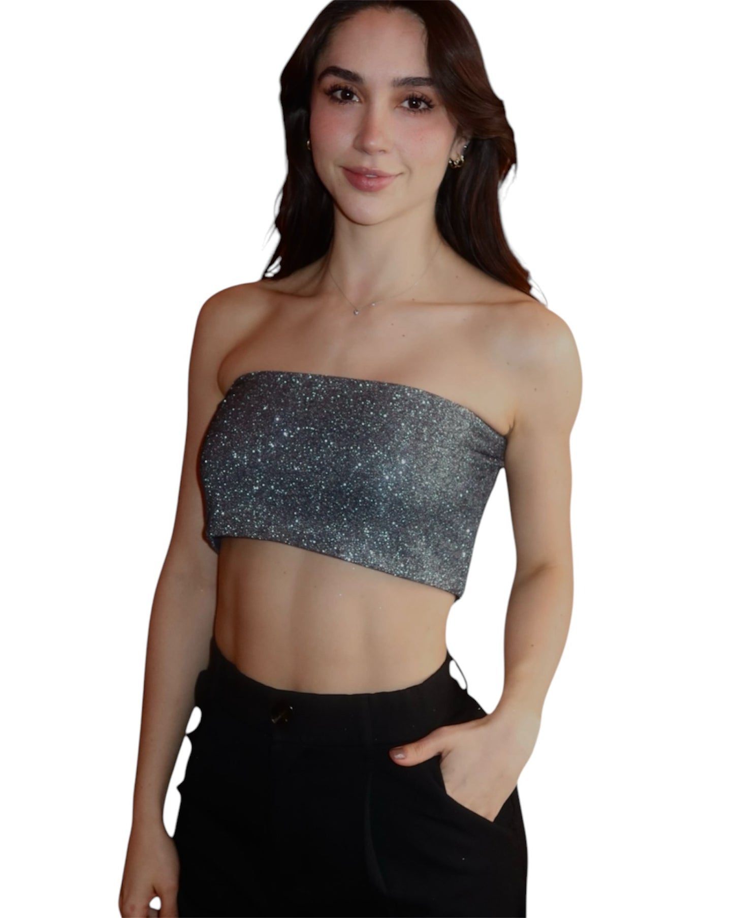 Top Starlight Bandeau, Silver